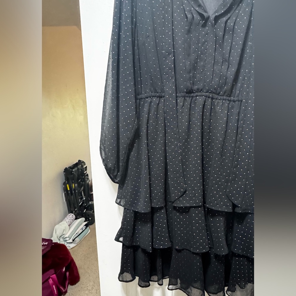 Lane Bryant Black Polka Dot Dress - Picture 3 of 9